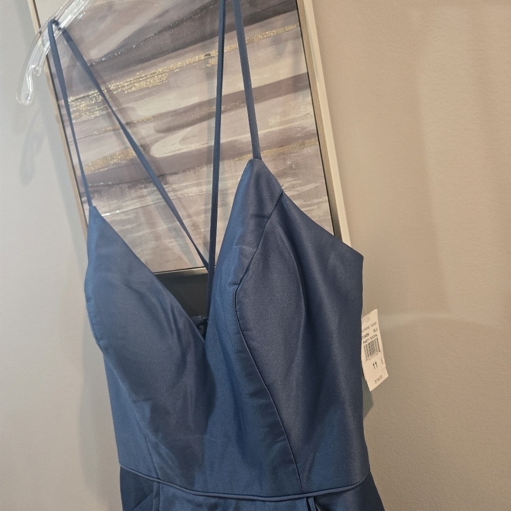 Blondie Nites Satin Lace-up Fit & Flare Dress/ Jr's W/Pockets-*NWT $159!! - Picture 6 of 12